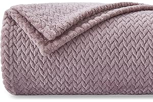 NEWCOSPLAY Super Soft Throw Blanket Light Purple Premium Silky Flannel Fleece Leaves Pattern Lightweight Bed Blanket All Season Use (Light Purple, Throw(50"x60"))