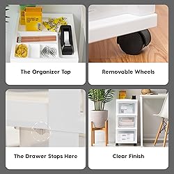 IRIS USA Plastic Drawer Storage Organizer Rolling