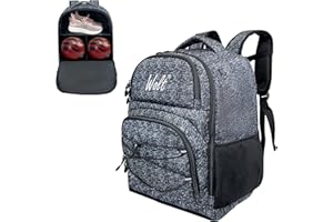 WOLT Bowling Ball Bag,2 Ball Bowling Backpack with Protective Foam Padded & Shoe Compartment Fits Up to Mens Size 16