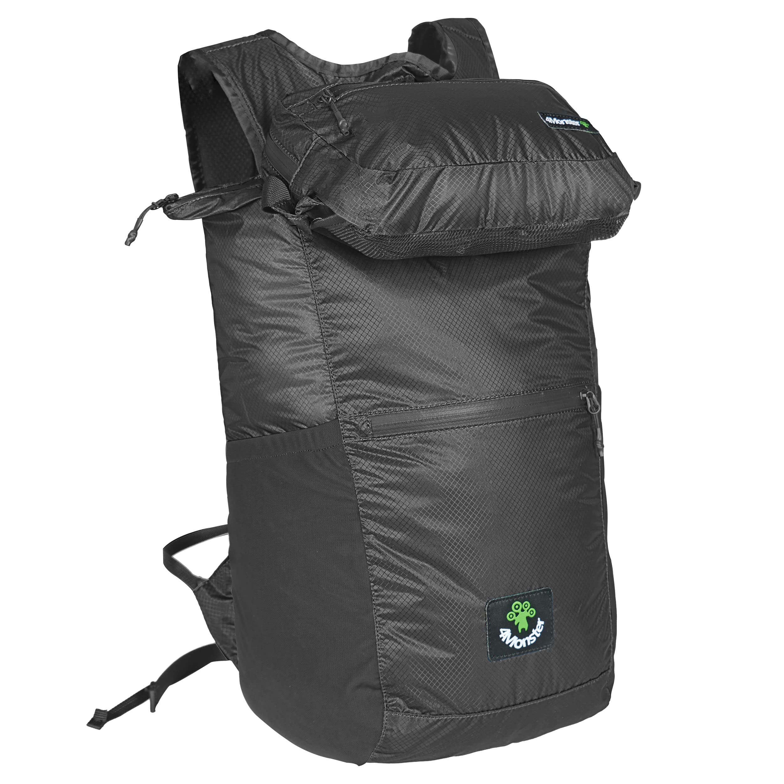 Photo 1 of 4Monster Hiking Daypack,2 in 1 Water Resistant Lightweight Backpack,Portable Fanny Pack Waist Pack for Travel Camping Outdoor (32L, Black)
