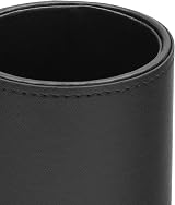 Osco Faux Leather Pen Pot Desk Organizer Black 7.5cm W x 10.5cm H x 8.5cm Dia view 6