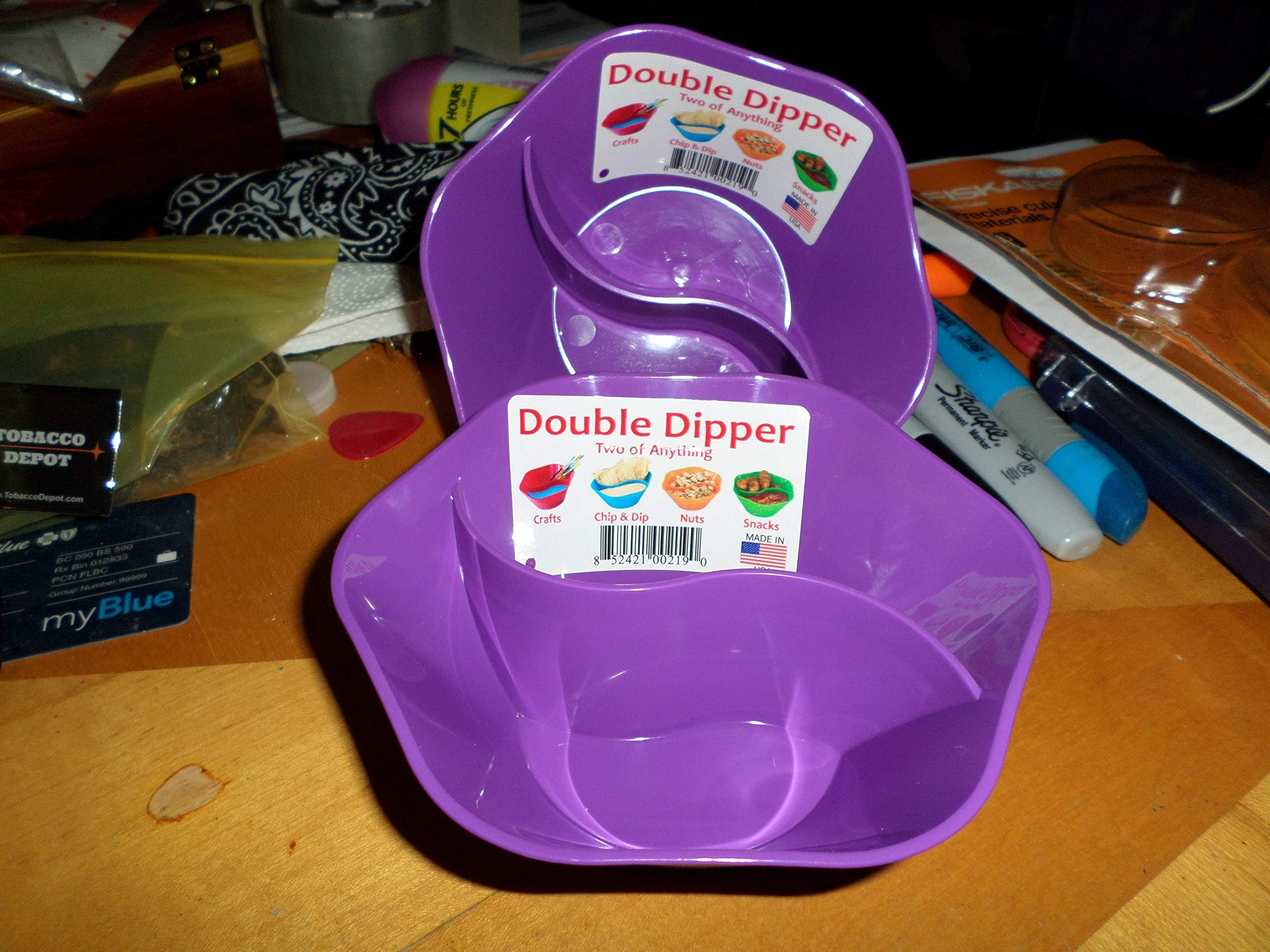 Double Dipper - Two of Anything Bowl - Blue - Set of 2 (Purple)