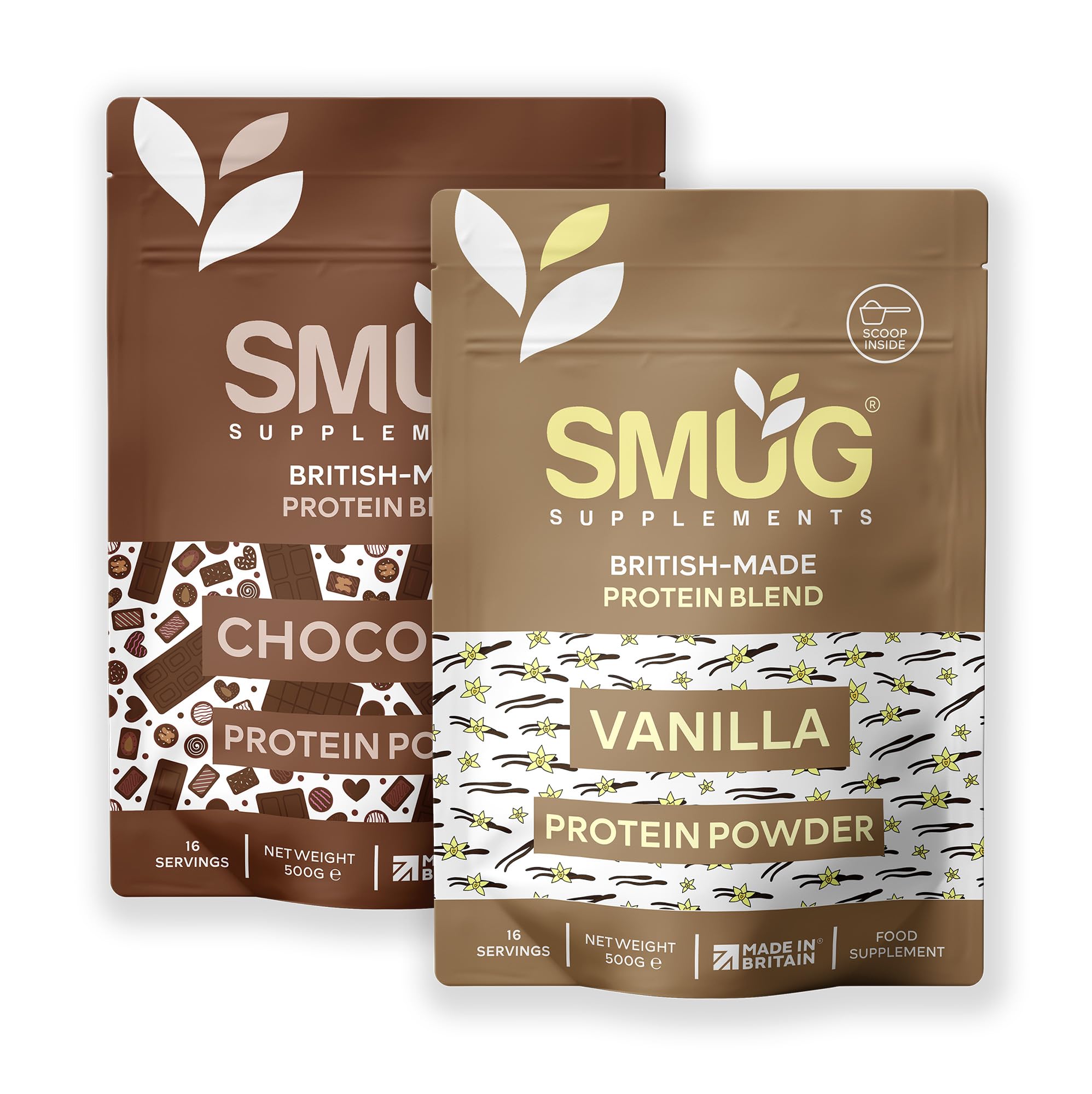 SMUG Supplements Low Calorie Protein Powder - Banana, Chocolate, Strawberry or Vanilla - Diet Protein Shake - Only 117 Calories - Low Carb and Keto Friendly (Mixed)