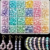 1000Pcs Acrylic Star Beads Hart Beads for Bracelet Jewelry Making, Pearlescent Acrylic ABS Pastel Colorful Cute Assorted Aesthetic Kawaii Bead for DIY Necklace Keychain Earing Phone Charms