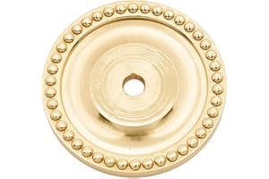 RK International RKI 7822-Polished R.K. International BP 7822 Beaded Single Hole Backplate, Polished Brass