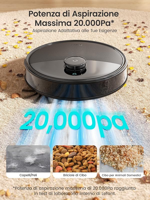 M3 Max Robot Aspirapolvere Lavapavimenti con Mappatura 20.000Pa — foto 3 di 8