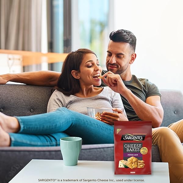 SARGENTO® CHEESE BAKES PEPPER JACK CRACKERS, CHEESE CRACKERS, LUNCH SNACKS, 4.5 OZ