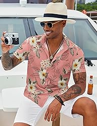 COOFANDY Mens Casual Button Down Shirts Hawaiian