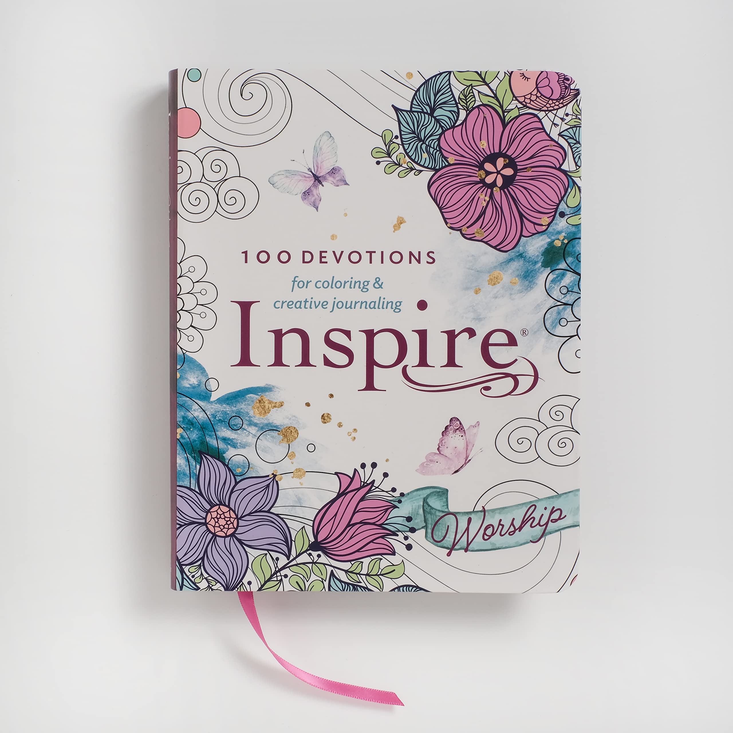 Inspire: Worship (Softcover): 100 Devotions for Coloring and Creative Journaling