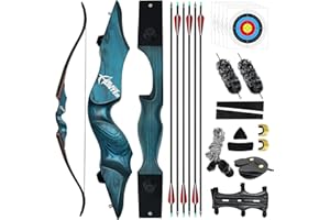 Black Hunter Hunting Recurve Bow and Arrows Left Handed Archery Recurve Bow for Adults with Arrows and Target Paper for Shoot