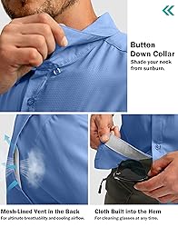 Men's Fishing Shirts with Zipper Pockets UPF