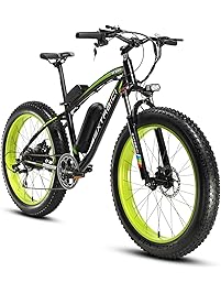 Cyrusher Fat Tire Bike Snow Bike Mountain Bike with Motor 500W 48V Lithium Battery Extrbici XF660 Shimano 7 Speeds System 4.0 inch Fat Tire Suspension Fork Dual Disc Brakes