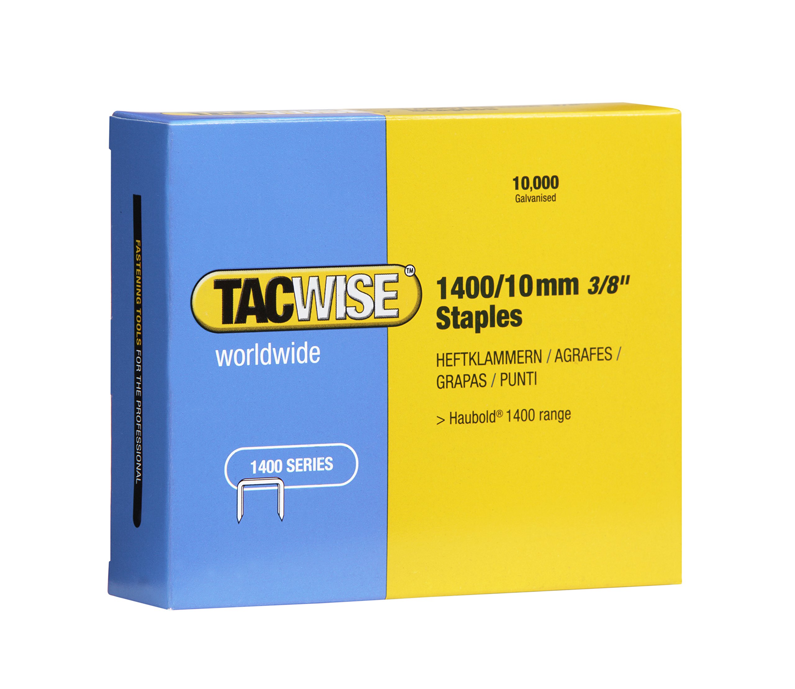 Tacwise 0378 Type 1400 / 10 mm Galvanised Upholstery Staples, Pack of 10,000