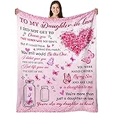 HEIFAM Daughter in Law Blanket from Mom, Birthday Gifts for Daughter in Law Birthday Gifts, to My Daughters for Women, Future Daughters Gift, Christmas Wedding Gift from Mother in Law, Pink, 50"X60"