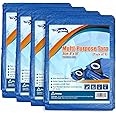 Tarpuglider Blue Tarp Pack of 4 Tarps Heavy Duty waterproof 8x10 Large Multipurpose Poly Outdoor Tarps Cover 5 Mil Thickness Blue Tarpaulin Reinforced Rip Resistant Rubber Edges With Aluminum Grommets
