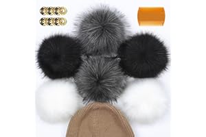 Faux fur Pom Poms for Hats,Faux fur Pom Pom 5.5 inches（14-15cm）Extra Large Pom Poms for Hats,Faux fur Pompom,Button Removable