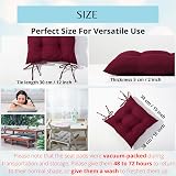 HAMO Dining Chair Seat Pads 4x 38x38 cm Tufted Red Set view 5