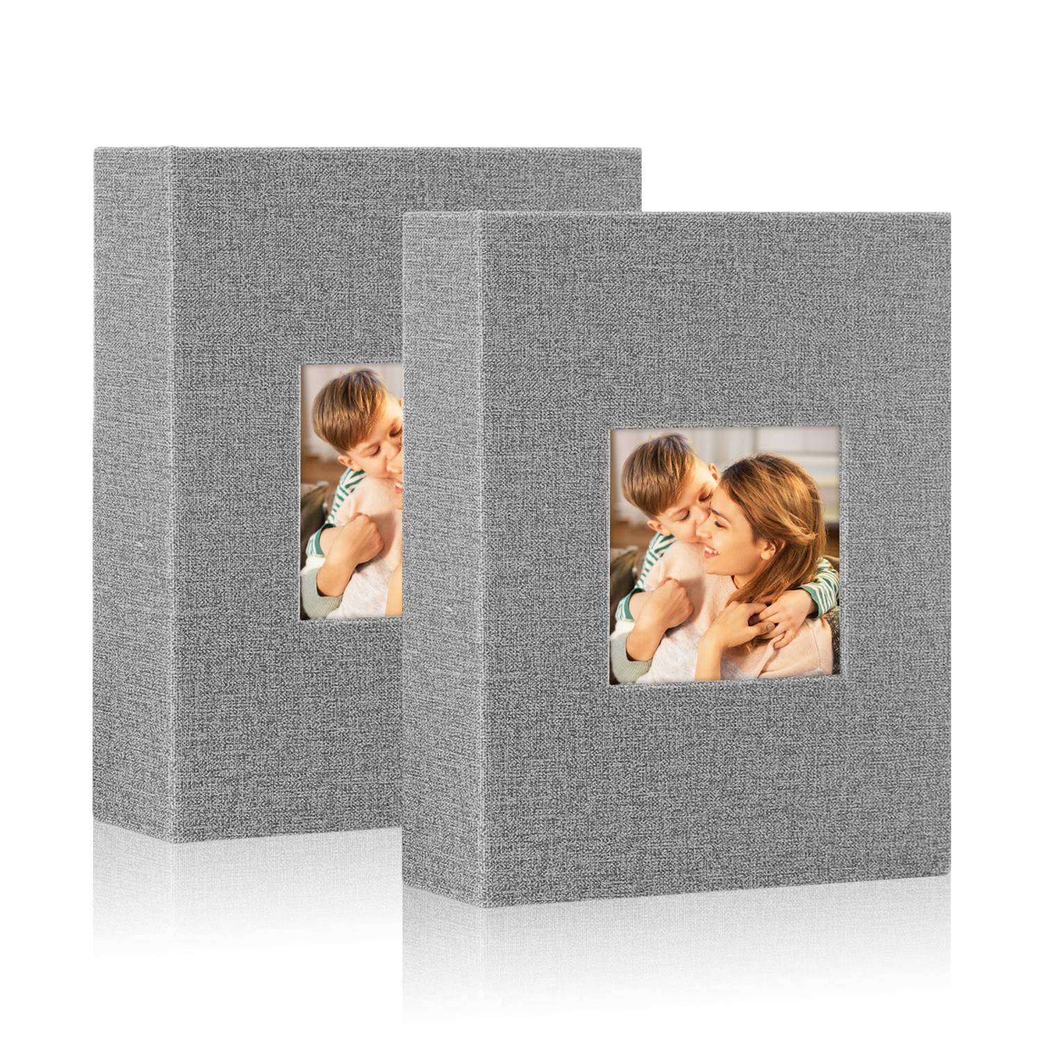 Lanpn Photo Album 13 x 18 cm 50 2 Packs Linen Slip In Album for Portrait Format 50 13 x 18 Photos Grey