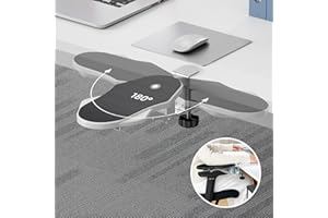 CABTE Computer Arm Rest for Desk,180° Adjustable Rotating Ergonomics Desk Extender Tray,90° Foldable Arm Wrist Rest Shelf, Elbow Arm Support Rest Holder for Home and Office (White)