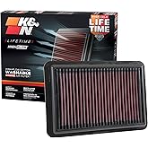 K&amp;N High-Flow Original Lifetime Engine Air Filter: Increase Power: Washable: Compatible with 2017-2026 HYUNDIA/KIA: Elantra, I30, Kona, Veloster, Cerato, Forte, ProCeed, Seltos, Soul, Xceed, 33-5050