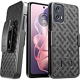 Designed for Motorola G Power 5G (2024) Case with Belt Clip Holster - Kickstand Cover Phone Case - Black