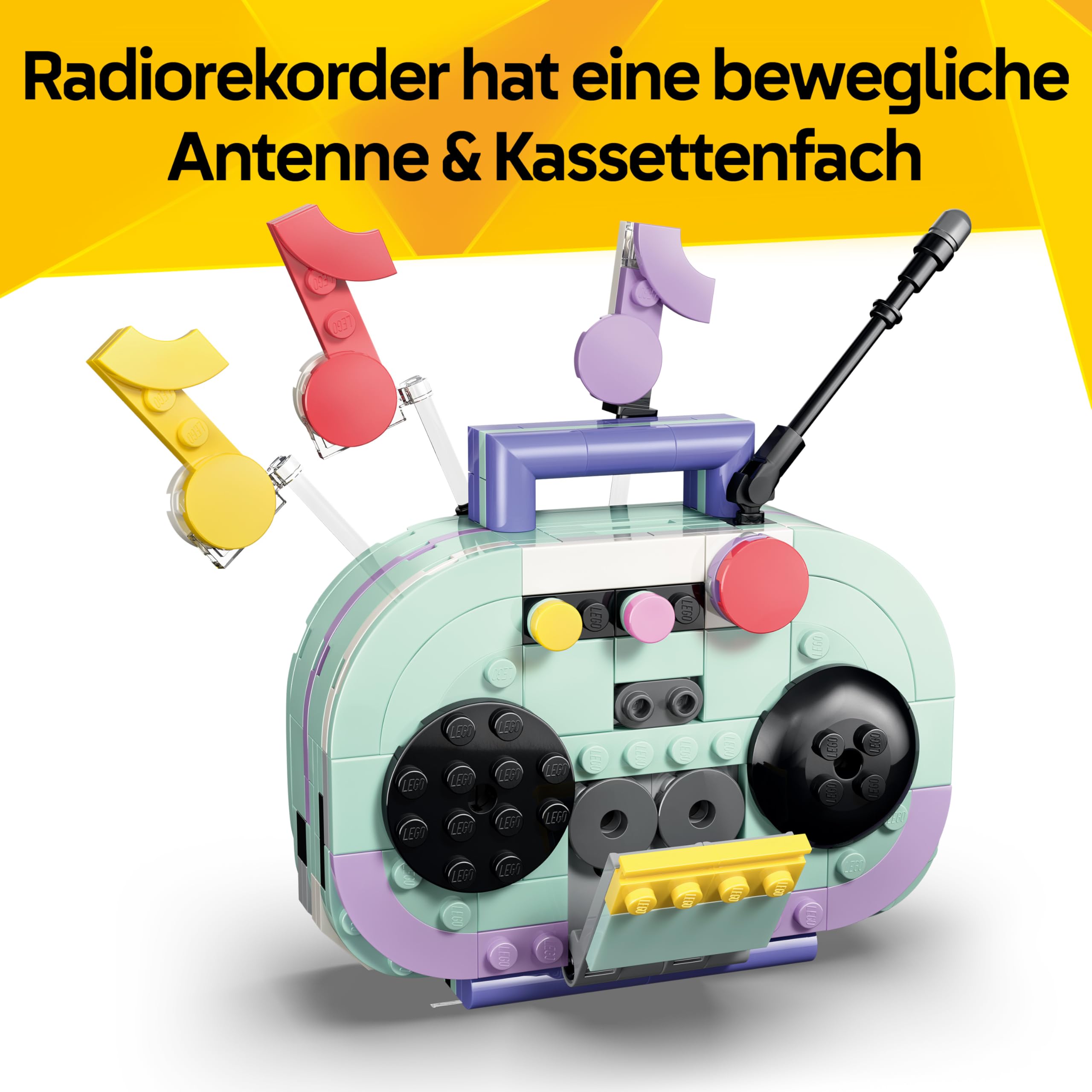 LEGO Creator 3-in-1-Set Deko-Klavier mit Katze - Retro Modellbau mit 3 Bauoptionen: Klavier, Radio oder Plattenspieler - DIY Kinderzimmer Deko - Geschenk für Mädchen und Jungen ab 9 Jahren - 31392 5