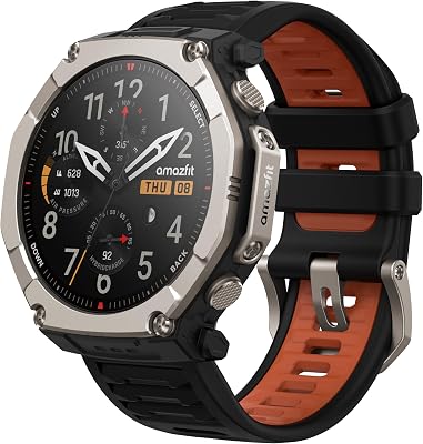 T-Rex Ultra 2 Montre Connectée Outdoor, GPS Double Bande, Boîtier Titane 51 mm, Écran AMOLED 1,5" Verre Saphir, Lampe Torche, 30 Jours Autonomie, Cartes Hors Ligne, 10 ATM, 180+ Modes Sport