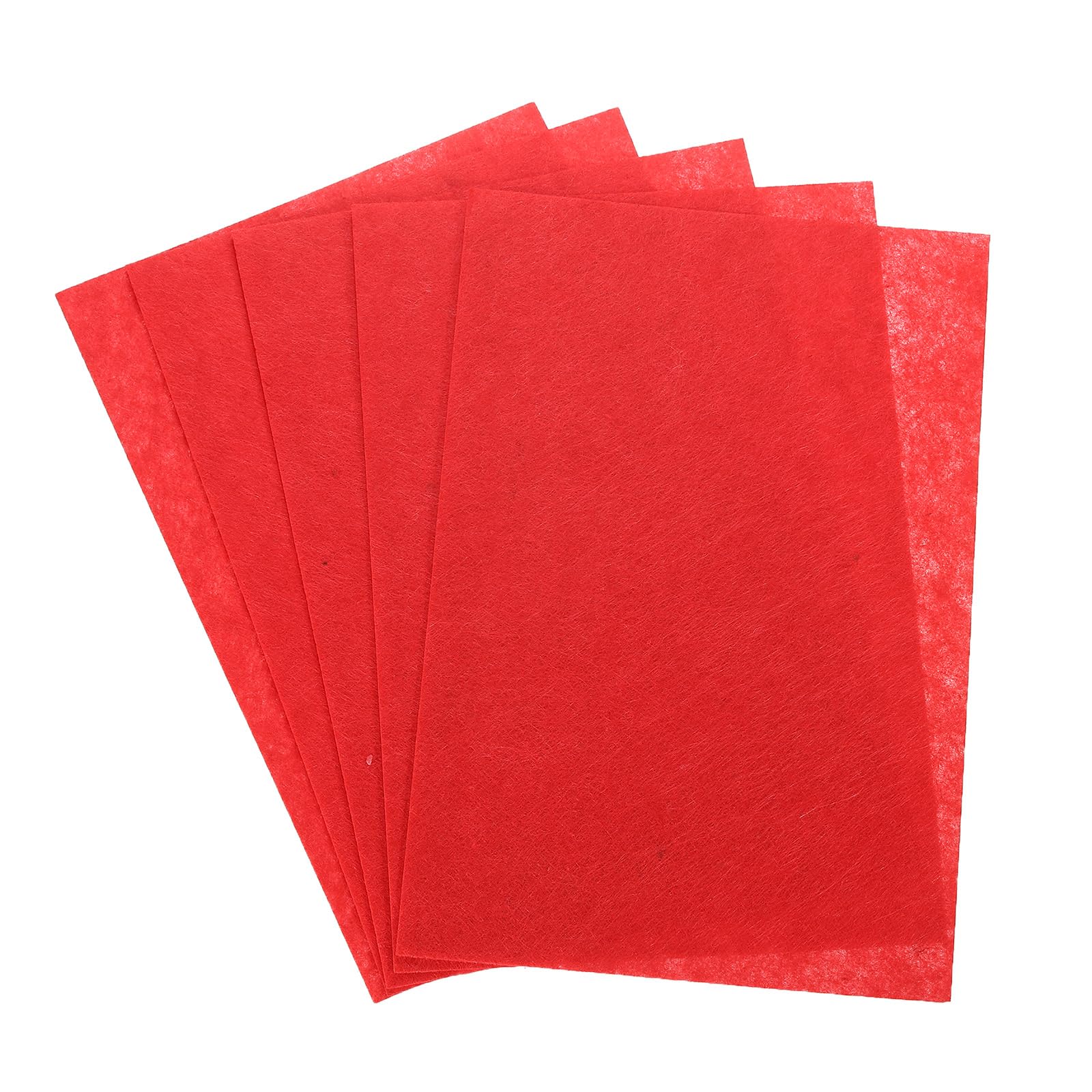 Rebower Soft Felt Sheets Acrylic Fabric Soft Felt Craft Sheets [for DIY Creative Crafts Projects and Decoration] - 12 Inch x 8 Inch/Red / 24PCS