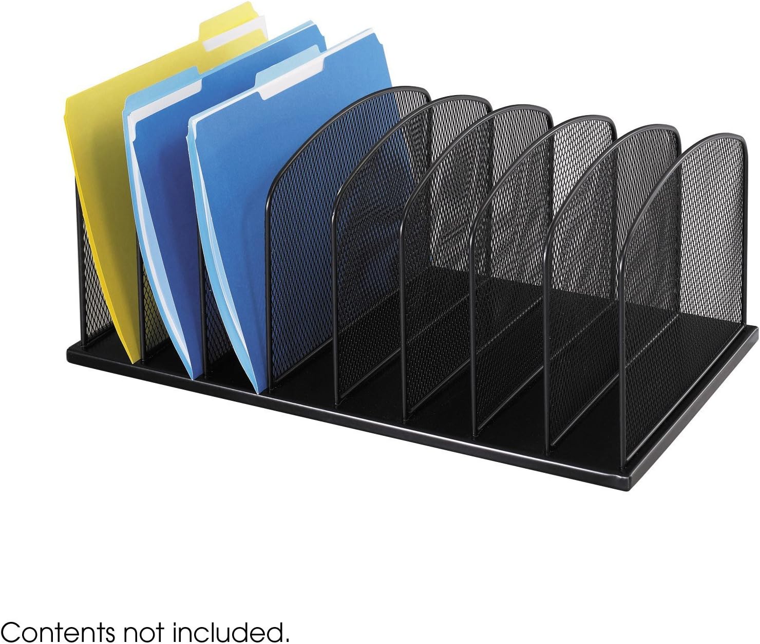 Safco Products Onyx Mesh 8 Sort Vertical Desktop Organizer 3253BL, Black Powder Coat Finish, Durable Steel Mesh Construction, Eco-Friendly: Office Products