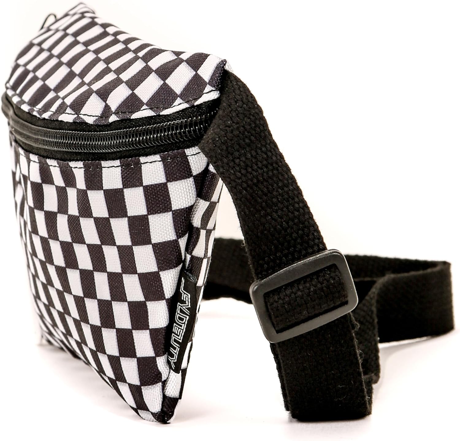 black and white fanny pack