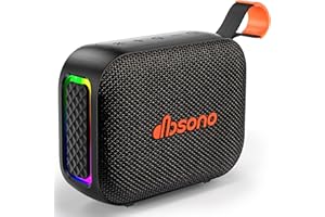 DBSONO Portable Bluetooth Speaker Waterproof Gift: IPX5 HD Sound Up to 24H Playtime, TWS Pairing, Wireless Speakers with Lights, Travel Essentials Valentines Birthday Gifts for Men Women Boys Girls-Black