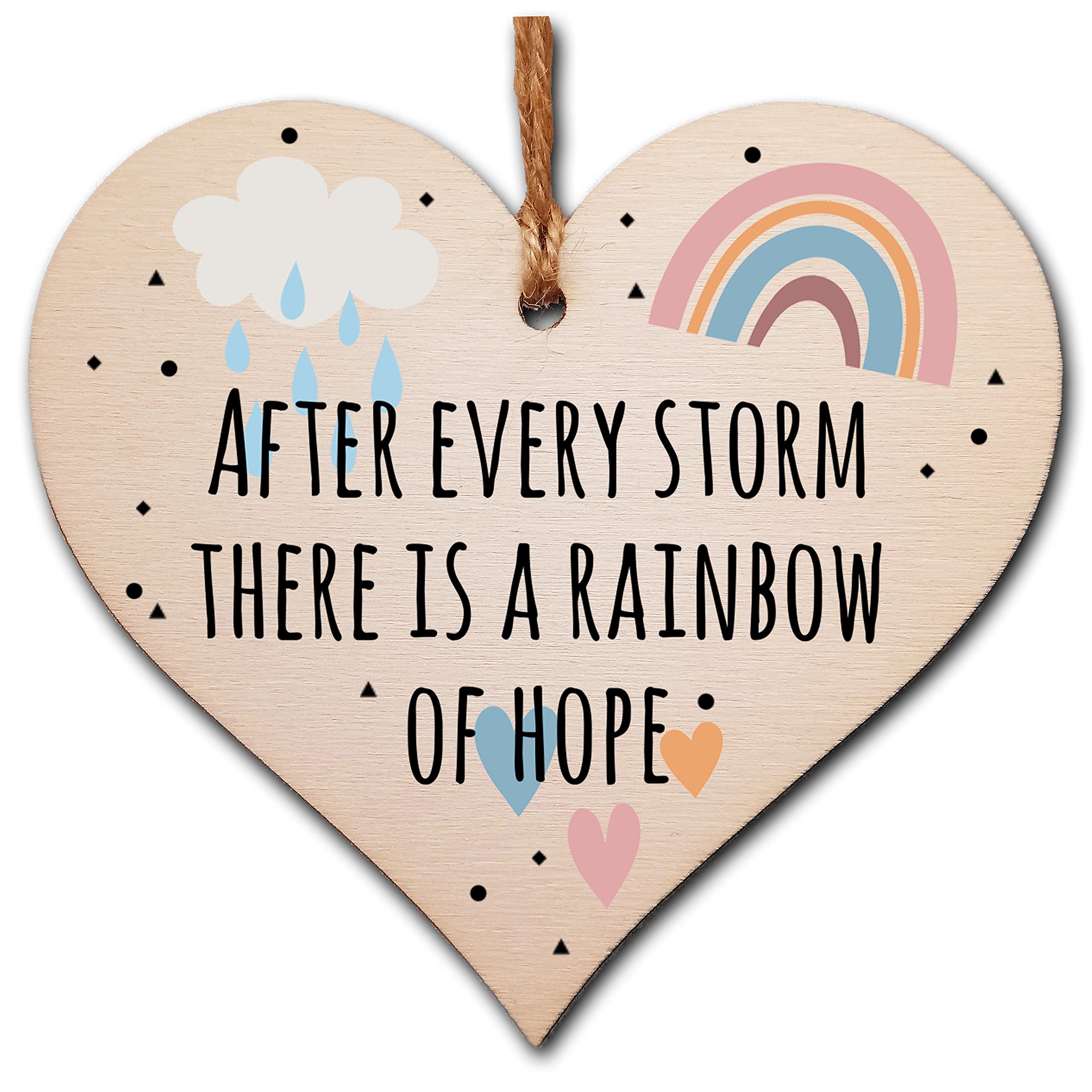 Wooden Hanging Heart with Inspirational Quote – Gift-Ready Rustic Wall Sign for Women, Teens, Friends – Thoughtful Home Decor Plaque