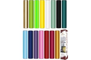 Firefly Craft Heat Transfer Vinyl Bundle for Shirts - 15 Colors - HTV Vinyl Bundle - Iron On Vinyl for Cricut and Silhouette Transfers - Iron on Vinyl Sheets - 15 Sheets per Pack (12" x 20" Each)