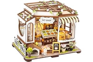 RHZN Miniature House Kit, Doll House Kit, Miniature Kit, DIY Mini House for Adult, Pet Shop