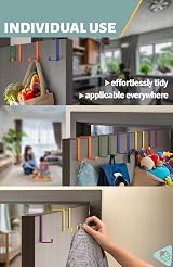Menz Over Door Hanger Set of 10 Multicolour Coat Hooks 3.6/4.6 cm view 4