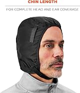 Ergodyne 16840 Winter Hard Hat Liner Thermal Fleece Chin Length Black N-Ferno view 4