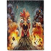 BIWOTU Funny Chicken Theme Blanket - Super Soft, Cozy, Lightweight Flannel Throw - Warm, Plush Blanket for Couch, Bed, Office, Travel, Outdoor Unisex Gift - 50×60in