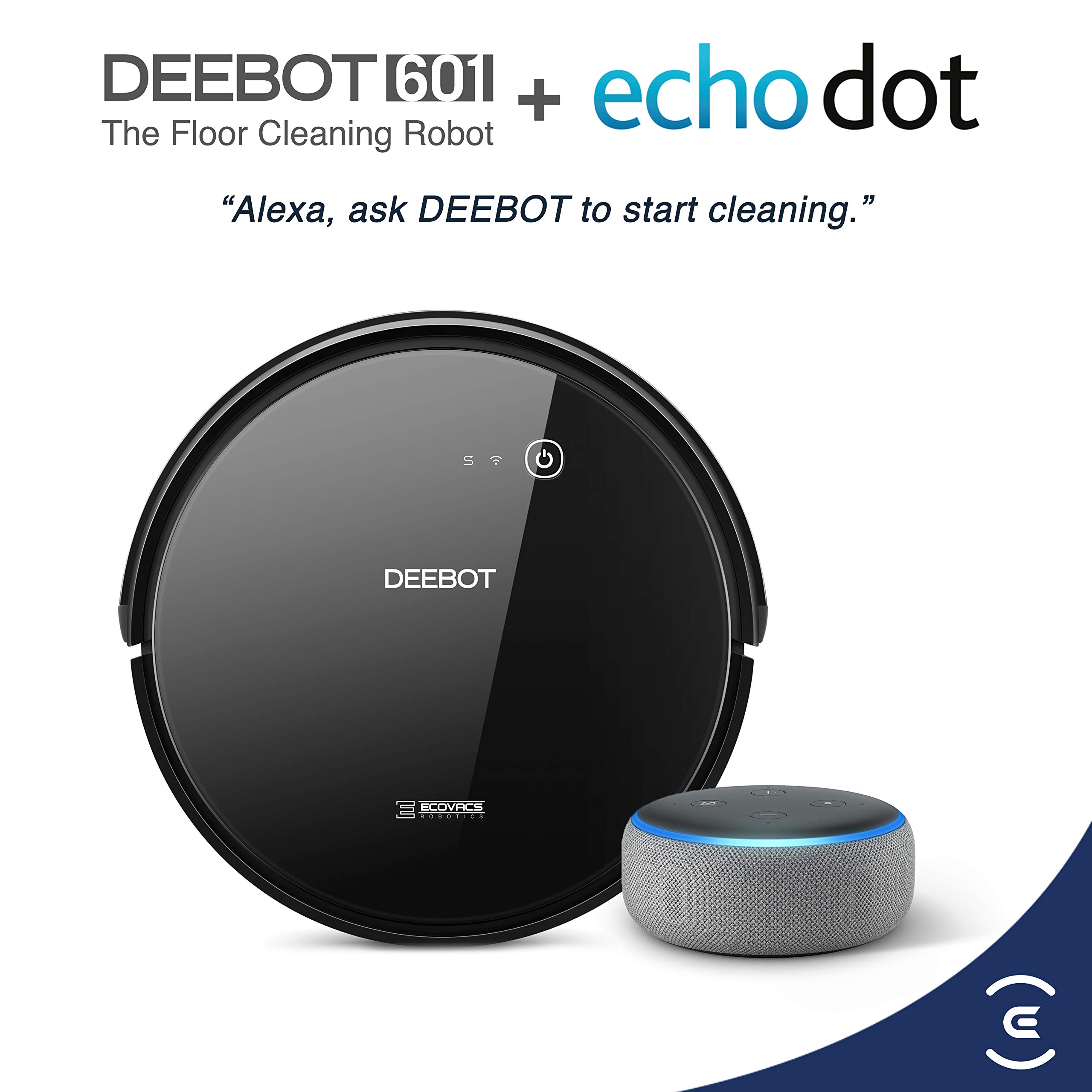 ECOVACS DEEBOT 601 Robotic Vacuum Cleaner with App Control Bundle with