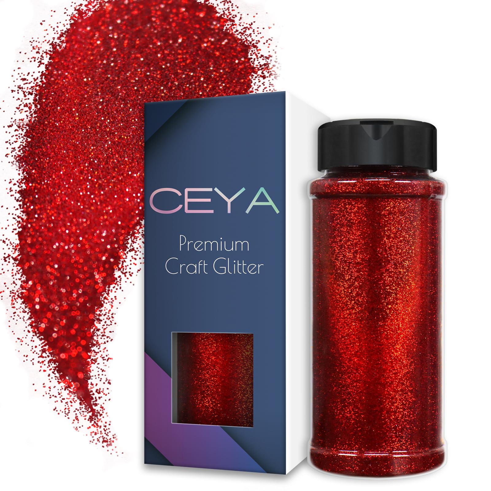 Ceya 3.5oz/ 100g Ultra Fine Glitter Powder Laser Wine Red Holographic Glitter 1/128” 0.008” 0.2mm for Slime Epoxy Resin Craft Tumbler Jewelry Nail Art Festival Makeup Scrapbook Painting Wedding Cards