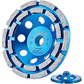 HONGUIS 5 inch Diamond Cup Grinding Wheel,5/8"-11 Arbor Concrete Grinder Wheel Double Row for Concrete Masonry Granite Marble Stone