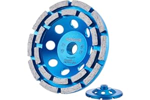 HONGUIS 5 inch Diamond Cup Grinding Wheel,5/8"-11 Arbor Concrete Grinder Wheel Double Row for Concrete Masonry Granite Marble Stone