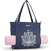 Gonex Yoga Mat Bag, Large Tote Bag with Multi Pockets for Women Men, Canvas Mat Carrier, Full Zipper Easy Access for Pilates Gym Travel