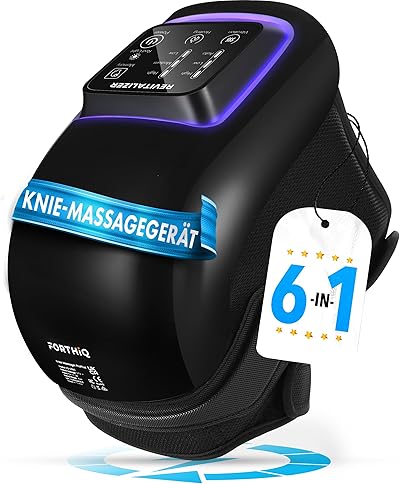 FORTHiQ Knie-Massagegerät mit Infrarot Duallicht, 6-in-1, Arthrose Hilfe, 4-stufige Wärme & Vibration, merkt sich Ihre Wohlfühl-Einstellungen, Wellness Geschenke für Frauen und Männer