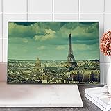 Ambesonne Eiffel Tower Cutting Board, Europe Famous