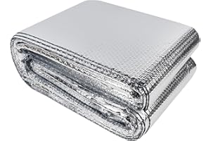 winemana Window Insulation Roll, 48IN x 20FT Reflective Heat Shield Bubble Film, Double-Sided Aluminum Foil Insulation, Weatherproof Garage Door Cover for Windows, RV, Basement, Winter & Summer