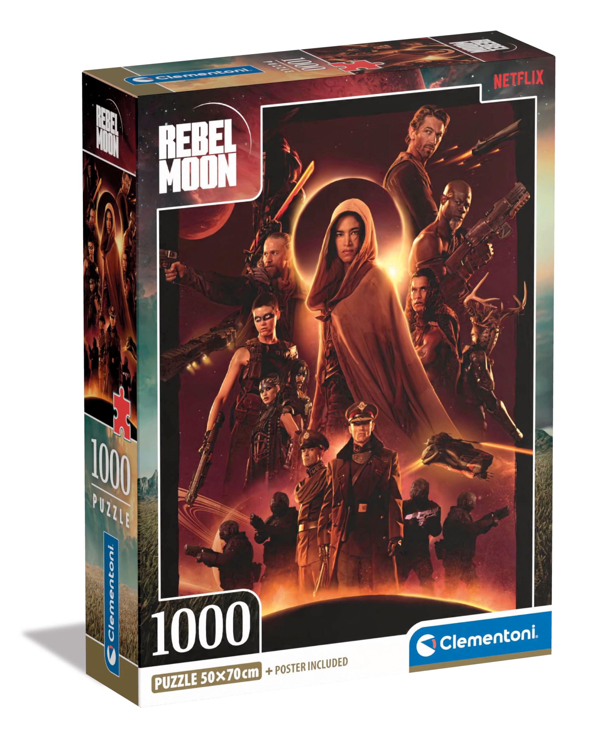 Clementoni Jigsaw Puzzle Rebel Moon 1000 Pieces - Puzzle For Adults 14-99 Years, Poster Included, Gift For Men/Women, Film, Netflix Series, Made In Italy, 39866