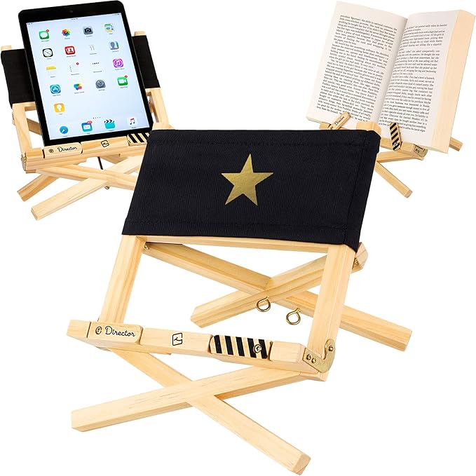 Director's BookChair Book iPad Tablet eReader Cookbook Holder Stand Reading Rest Gift Black