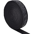 BENECREAT 10 Yards 1 Inch 25mm Wide Non-Slip Silicone Elastic Gripper Band for Garment Sewing Project, Black