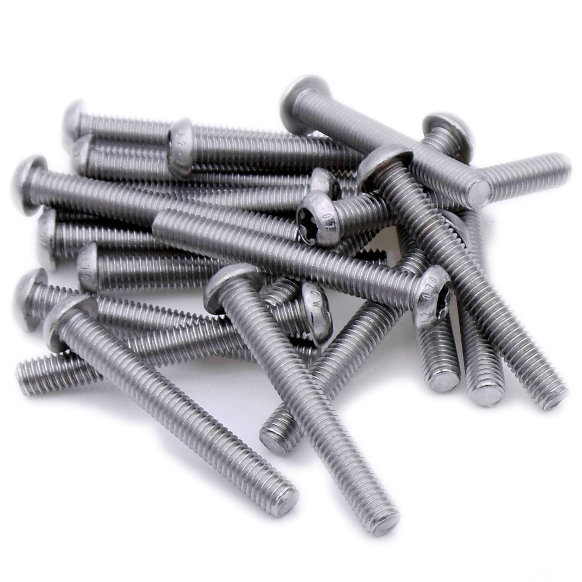 M4 (4mm x 4mm) TX Socket Button Machine Screw (Bolt) - Stainless Steel (A2) (Pack of 20)