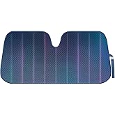 BDK Iridescent Matte Black Front Windshield Sunshade Accordion Folding Style Auto Shade for Car Truck SUV Van Blocks UV Rays Sun Visor Protector Easy Setup Keeps Your Vehicle Cool - 58 x 27 inches
